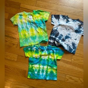 3 Toddler Handmade Tie-dye T-shirts Size 12Mo bundle of 3 shirts